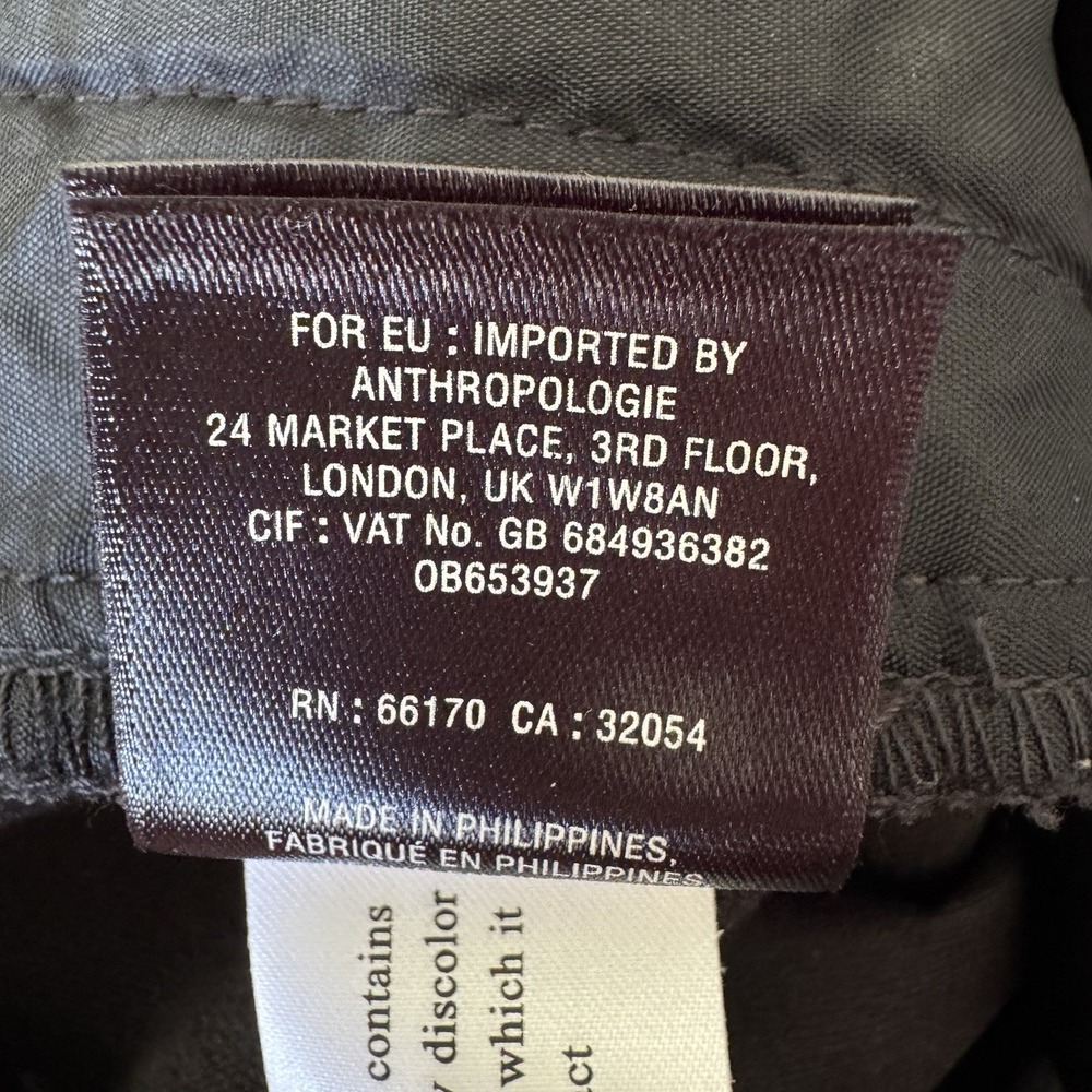 Anthropologie Essential Slim Black Velvet Ankle Pants Size 8 - Picture 8 of 9
